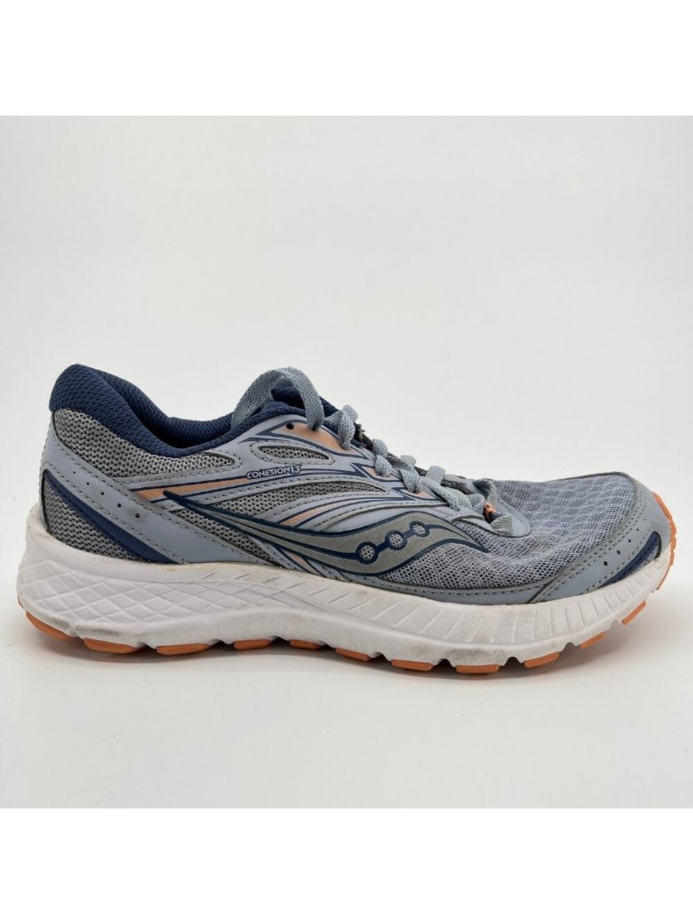 Saucony Cohesion 13 Womens Size 7 Blue White Athletic Running Shoes Sneakers
